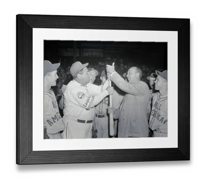 Framed Print : Babe Ruth and Ty Cobb Before East-West Game Framed Print : Babe Ruth and Ty Cobb Before East-West Game