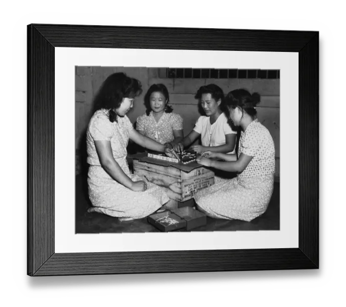 Framed Print : Japanese Comfort Girls Play Mahjong