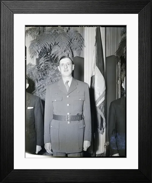 Framed Print : Waist Up Photo Of Charles De Gaulle Framed Print : Waist Up Photo Of Charles De Gaulle