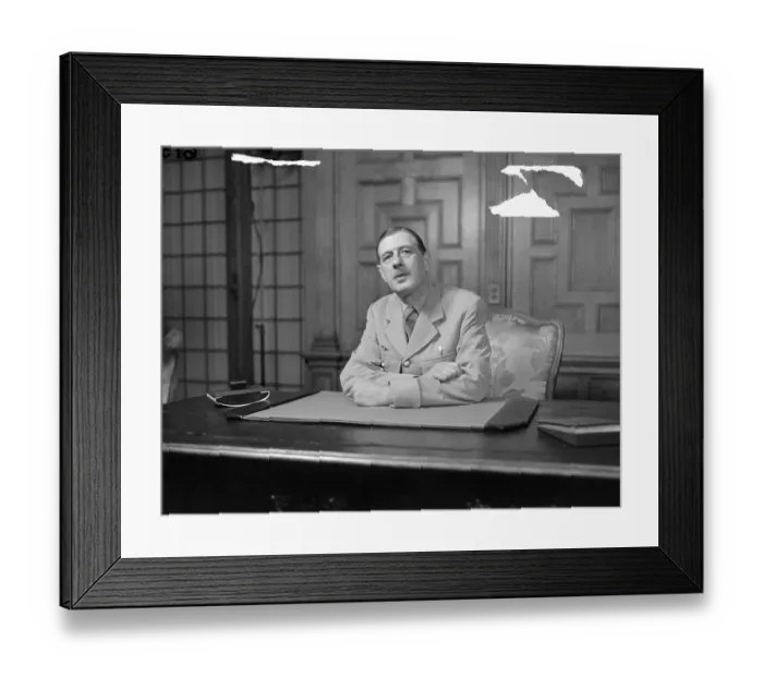 Framed Print : French General Charles De Gaulle at His Desk Framed Print : French General Charles De Gaulle at His Desk