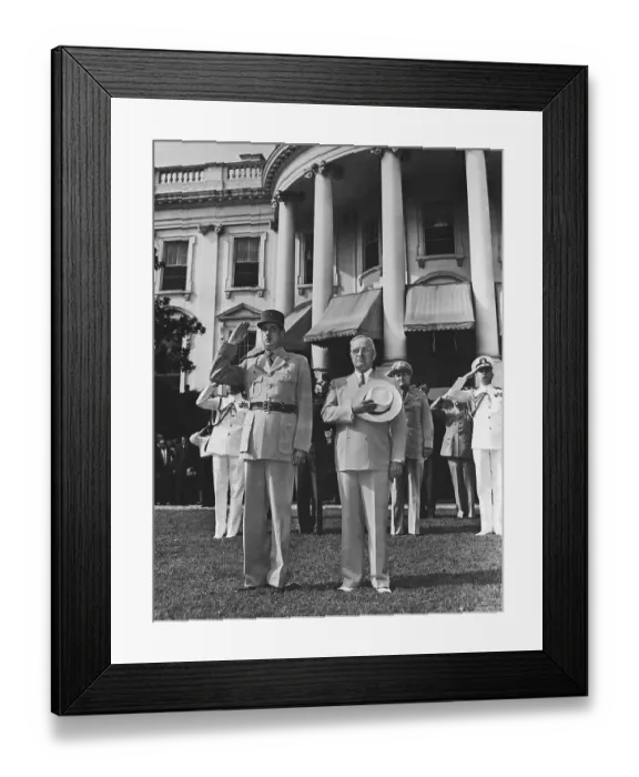 Framed Print : President Truman and Charles de Gaulle