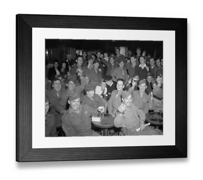 Framed Print : Troops in Paris Raise Drinks Framed Print : Troops in Paris Raise Drinks