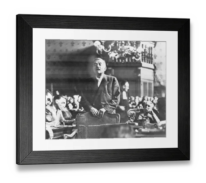 Framed Print : Pierre Laval Testifying in Paris Framed Print : Pierre Laval Testifying in Paris