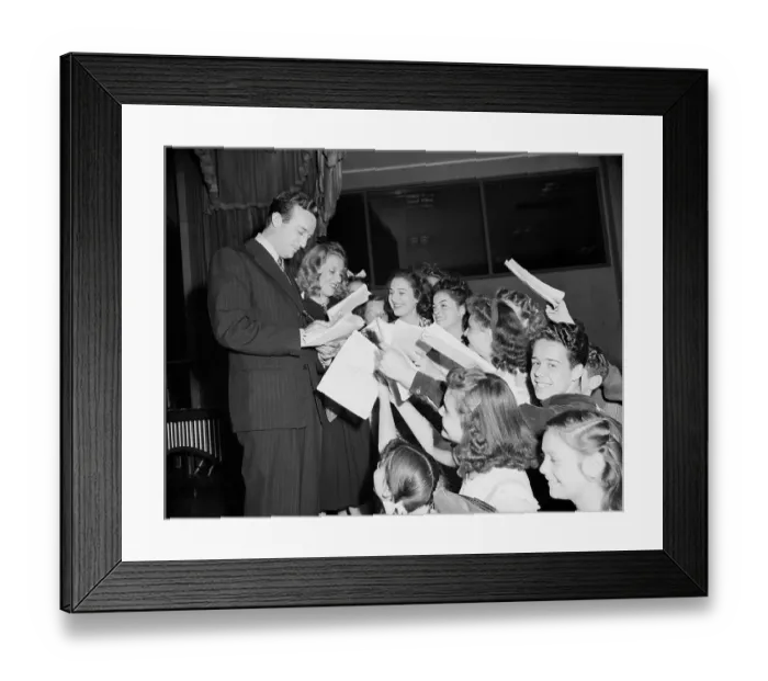 Framed Print : Harry James Signing Auto Graphs for Fans Framed Print : Harry James Signing Auto Graphs for Fans
