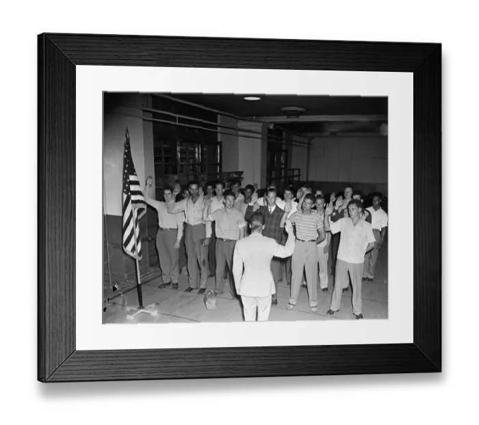 Framed Print : Inductee At Draft Center In New York Framed Print : Inductee At Draft Center In New York