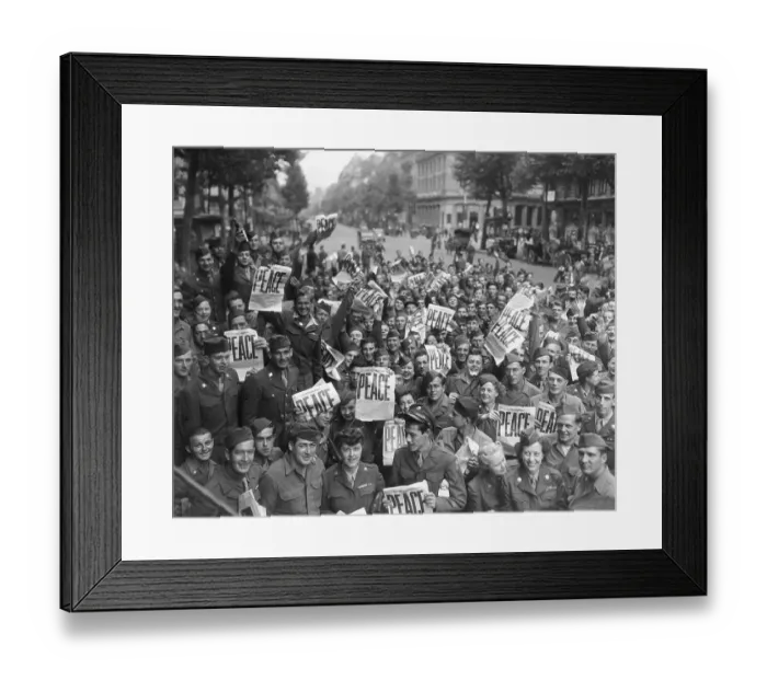 Framed Print : American Troops and WACs Celebrating Surrender of the Japanese Framed Print : American Troops and WACs Celebrating Surrender of the Japanese