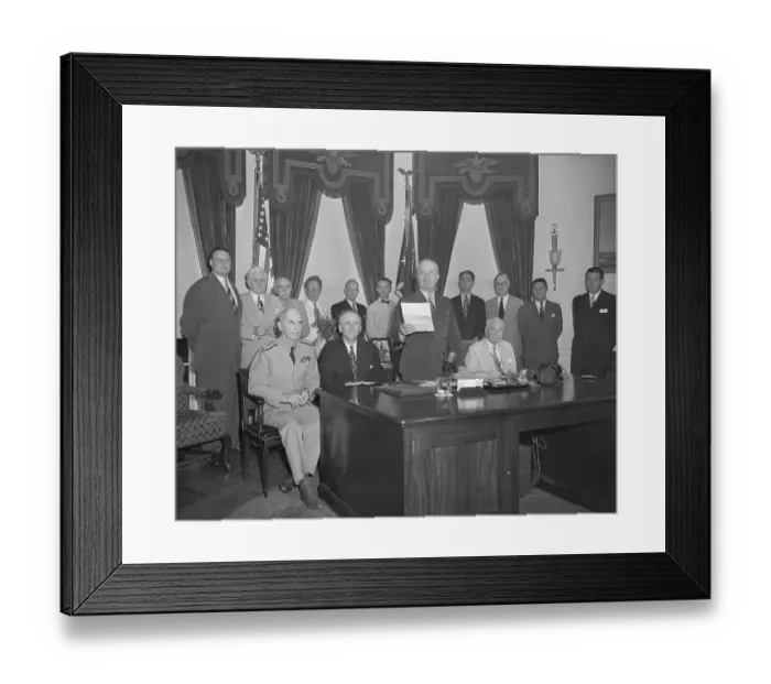 Framed Print : Harry Truman with Other Political Leaders Framed Print : Harry Truman with Other Political Leaders