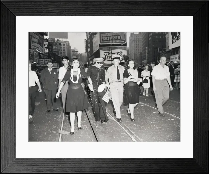 Framed Print : Americans Celebrating Japan's Surrender Framed Print : Americans Celebrating Japan's Surrender