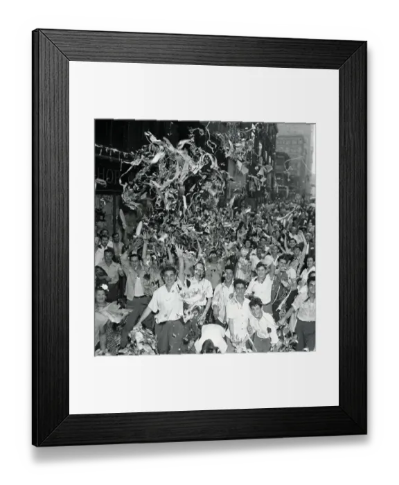 Framed Print : New York Showering Confetti After Hearing of Japanese Withdrawal Framed Print : New York Showering Confetti After Hearing of Japanese Withdrawal