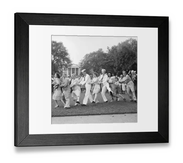 Framed Print : Servicemen & Civilians Conga, War Victory Framed Print : Servicemen & Civilians Conga, War Victory