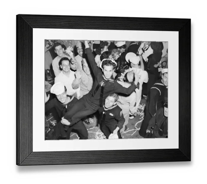 Framed Print : Sailors Celebrating After Hearing End of War Framed Print : Sailors Celebrating After Hearing End of War