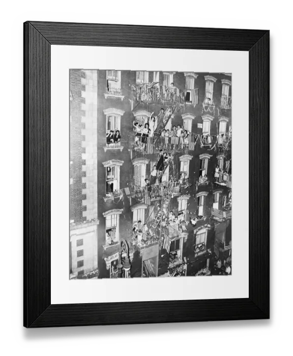 Framed Print : Little Italy Celebrating, The War'S End Framed Print : Little Italy Celebrating, The War'S End
