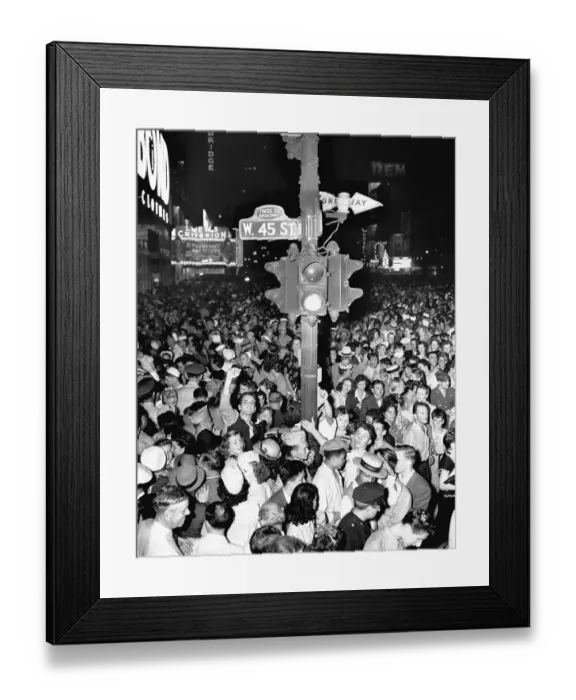 Framed Print : Times Square Crowd for V-J Day