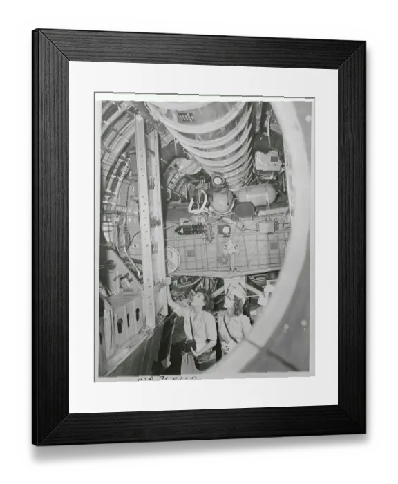Framed Print : Women's Army Corps Soldiers Inspecting Bomb Bay Framed Print : Women's Army Corps Soldiers Inspecting Bomb Bay