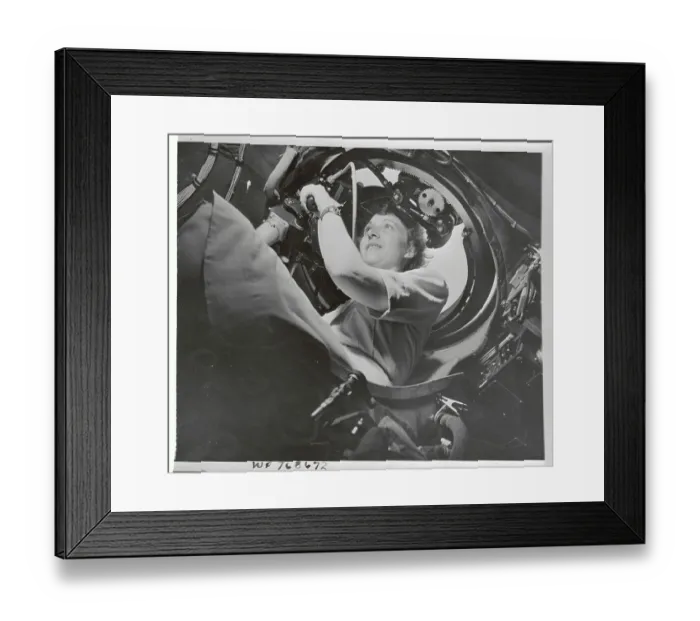 Framed Print : Women's Army Corps Soldier Sitting in Turret Seat Framed Print : Women's Army Corps Soldier Sitting in Turret Seat