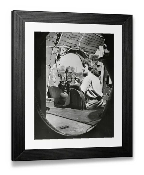 Framed Print : Women's Army Corps Soldier Sitting in Gunner's Seat Framed Print : Women's Army Corps Soldier Sitting in Gunner's Seat