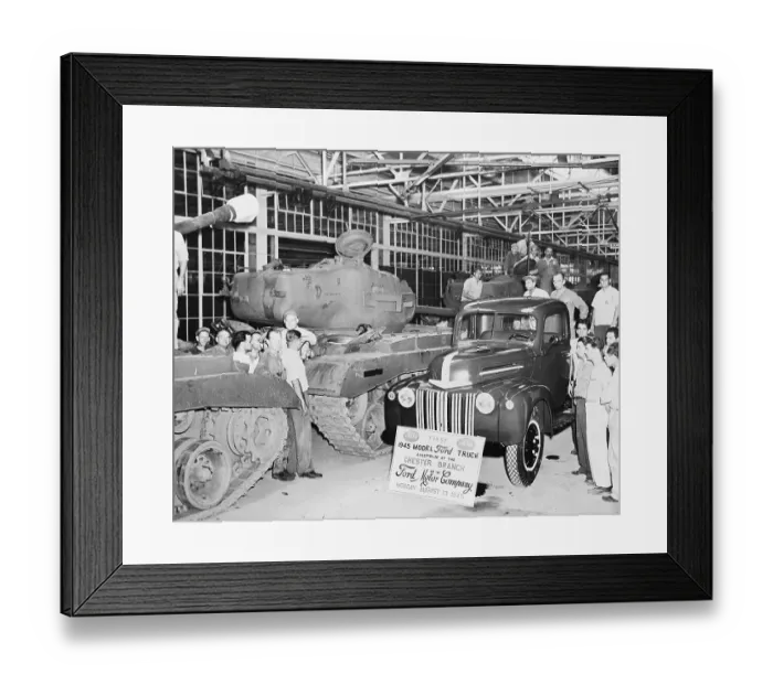 Framed Print : Post War Trucks On Ford Assembly Line Framed Print : Post War Trucks On Ford Assembly Line