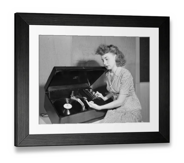 Framed Print : Woman With Phonograph Framed Print : Woman With Phonograph