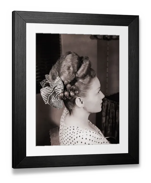 Framed Print : Woman With Pompadour Hairdo Framed Print : Woman With Pompadour Hairdo