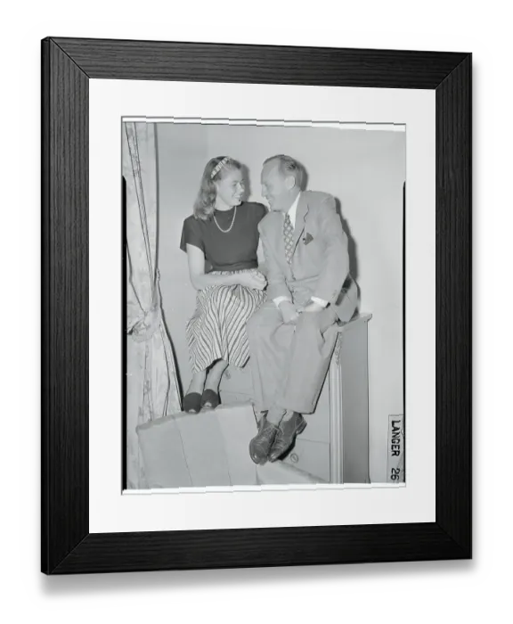 Framed Print : Ingrid Bergman and Jack Benny Conversing Framed Print : Ingrid Bergman and Jack Benny Conversing