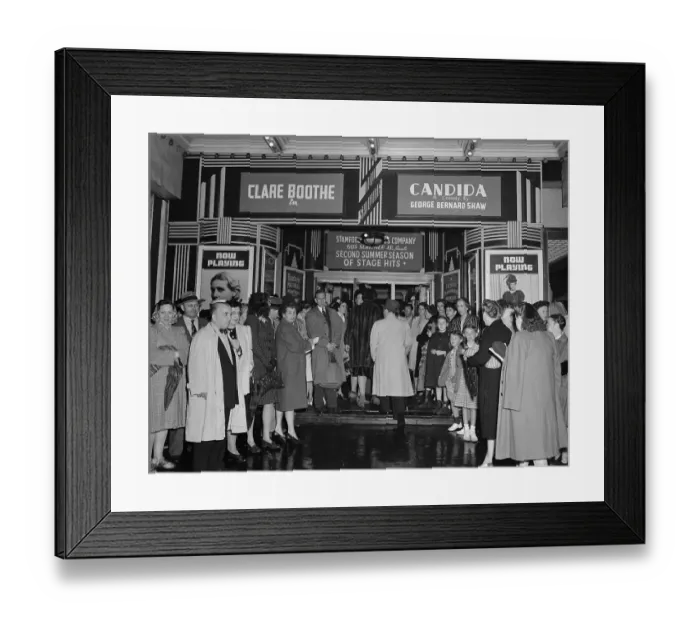 Framed Print : Patrons Entering Theatre To See Candida Framed Print : Patrons Entering Theatre To See Candida