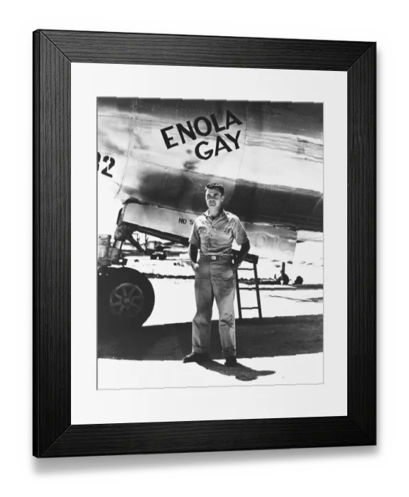 Framed Print : Colonel P.W. Tibbets Standing in Front of Enola Gay Framed Print : Colonel P.W. Tibbets Standing in Front of Enola Gay