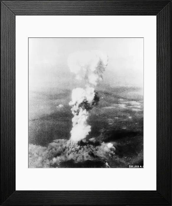 Framed Print : Mushroom Cloud from Atomic Bomb Dropped on Hiroshima