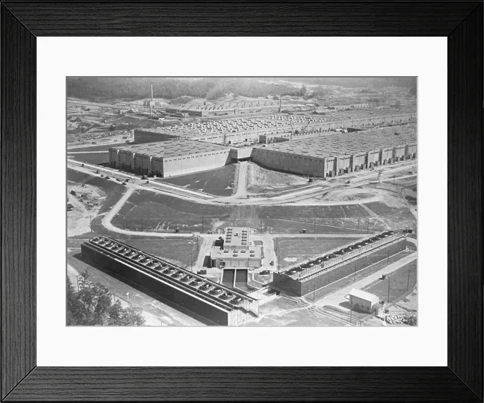 Framed Print : View of Landscape of Clinton Engineer Works Plant Framed Print : View of Landscape of Clinton Engineer Works Plant