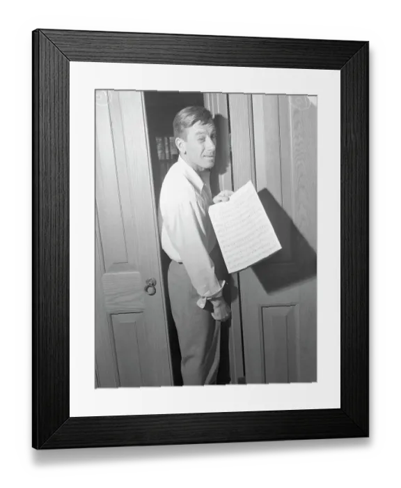 Framed Print : Hoagy Carmichael Holding a Sheet of Music Framed Print : Hoagy Carmichael Holding a Sheet of Music