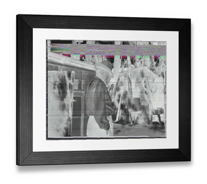 Framed Print : Hobo Pausing Outside His Shanty Framed Print : Hobo Pausing Outside His Shanty