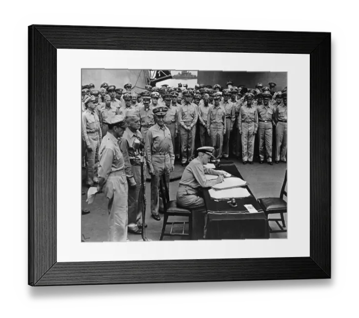Framed Print : Nimitz Signing Surrender Document