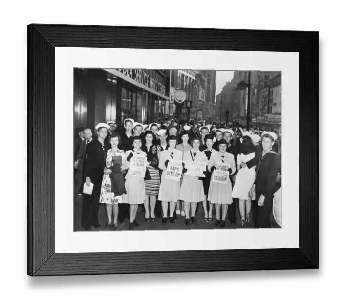 Framed Print : Sailors and Women Holding Newspapers Framed Print : Sailors and Women Holding Newspapers