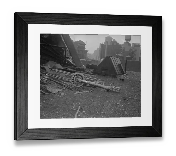 Framed Print : Crash Metal Strewn on Building Site Framed Print : Crash Metal Strewn on Building Site