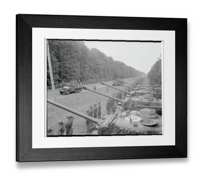 Framed Print : General Marshall Inspects American Armor Framed Print : General Marshall Inspects American Armor