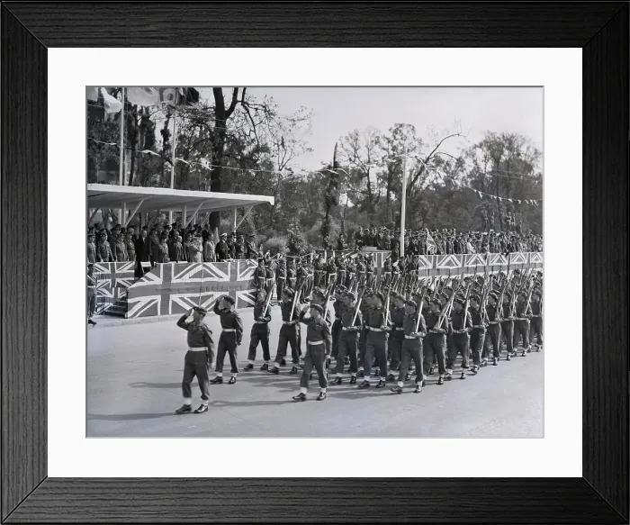 Framed Print : British Troops Salute Churchill Framed Print : British Troops Salute Churchill