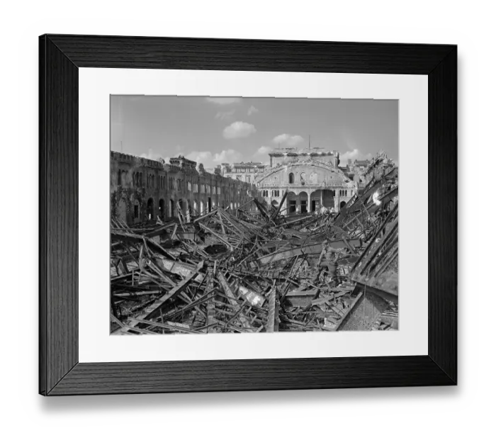 Framed Print : Bombed-out Train Station, Berlin
