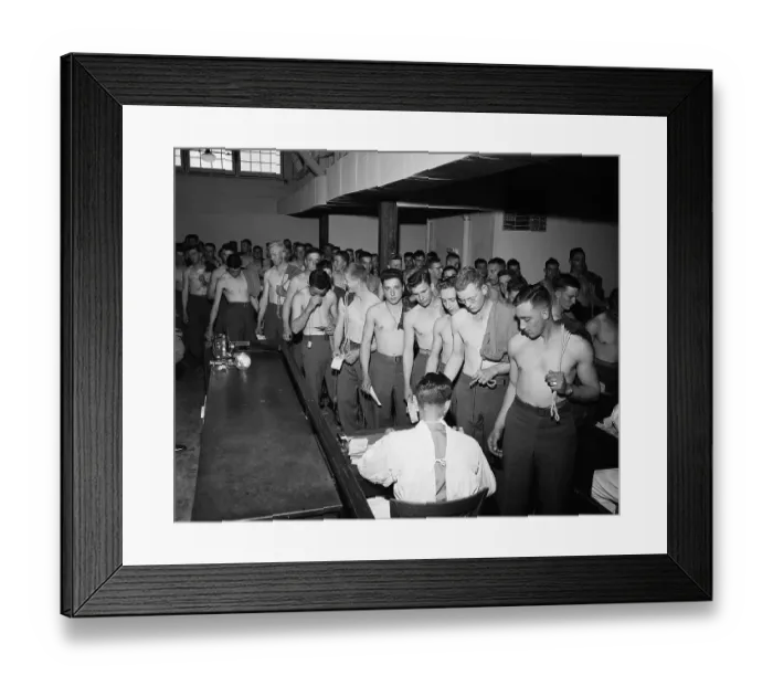 Framed Print : GI's Given Group Physical Before Leaving Framed Print : GI's Given Group Physical Before Leaving