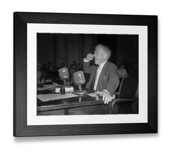 Framed Print : John T. Flynn with His Fist Raised Framed Print : John T. Flynn with His Fist Raised