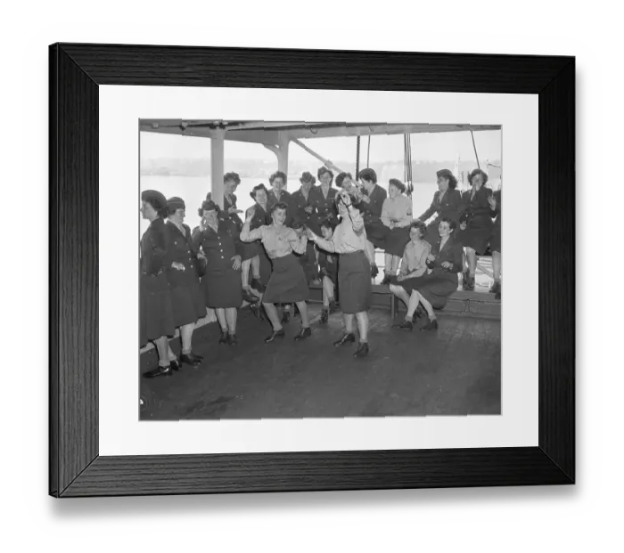 Framed Print : Two Wac Members Dance On Boat Framed Print : Two Wac Members Dance On Boat