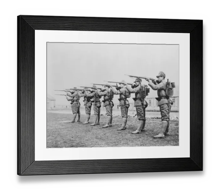 Framed Print : Soldiers Aiming Rifles Framed Print : Soldiers Aiming Rifles