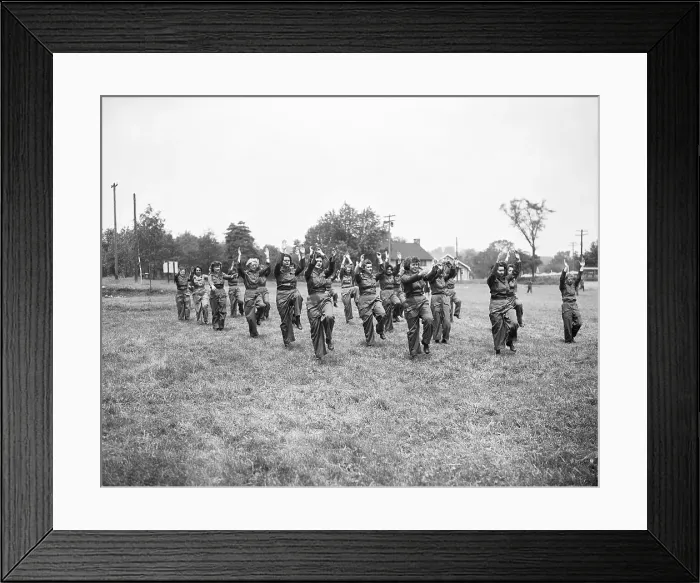 Framed Print : Wacs Doing Daily Exercise On Base