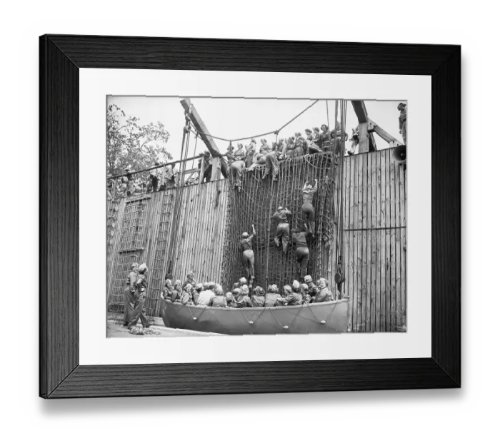 Framed Print : Wacs Practice Climbing Nets Framed Print : Wacs Practice Climbing Nets