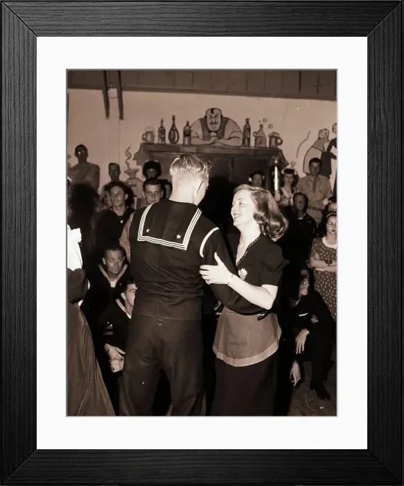 Framed Print : Bette Davis Dancing at Bar with Sailor