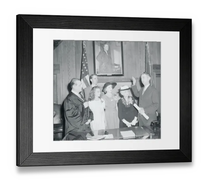 Framed Print : Family Watching Thomas C. Clark Taking Oath Framed Print : Family Watching Thomas C. Clark Taking Oath