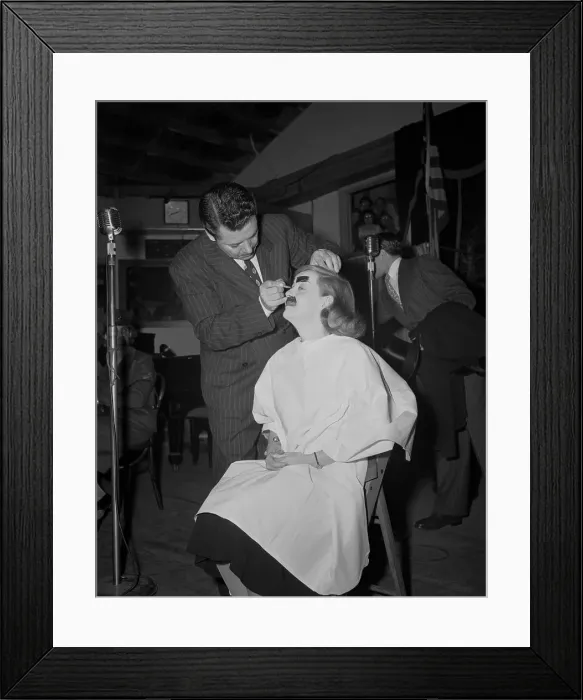 Framed Print : Bette Davis Getting Her Makeup Done Framed Print : Bette Davis Getting Her Makeup Done