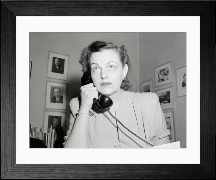 Framed Print : Congresswoman and Author Helen Gahagan Douglas Talking on Phone