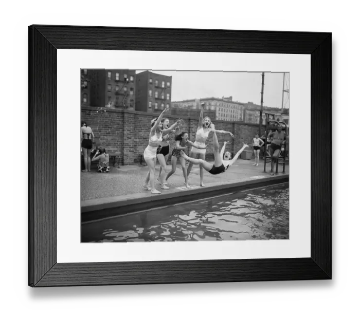 Framed Print : Swimmers Playing in Pool Framed Print : Swimmers Playing in Pool