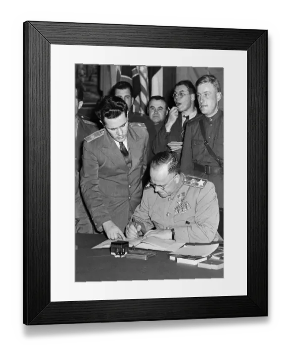 Framed Print : Signing Pact Over Defeated Germany Framed Print : Signing Pact Over Defeated Germany