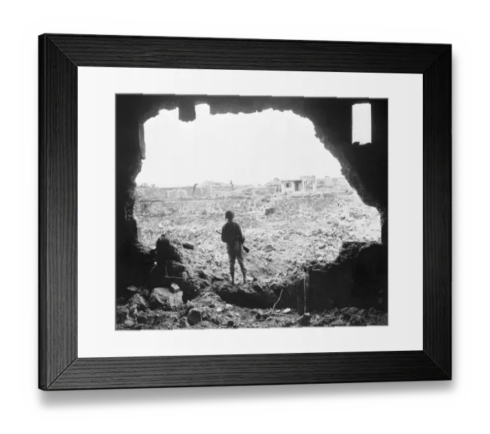 Framed Print : Marine Views The Bombardment Of Naha
