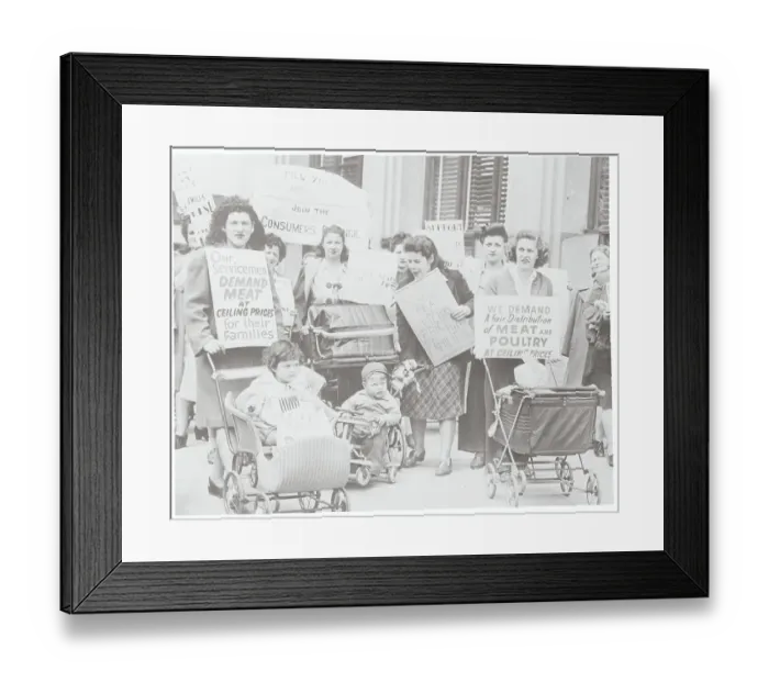 Framed Print : Women and Children Protesting Black Market Prices Framed Print : Women and Children Protesting Black Market Prices